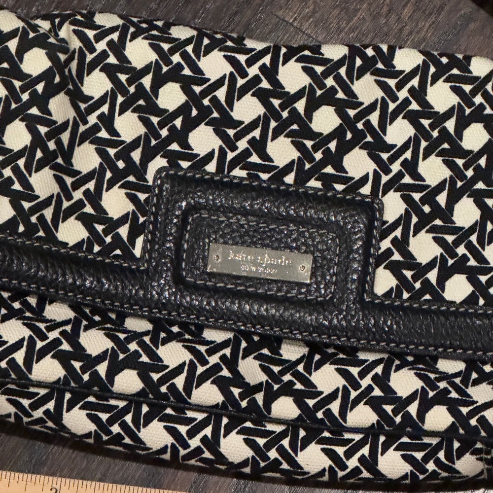 Kate Spade Black and Cream Patterned Clutch